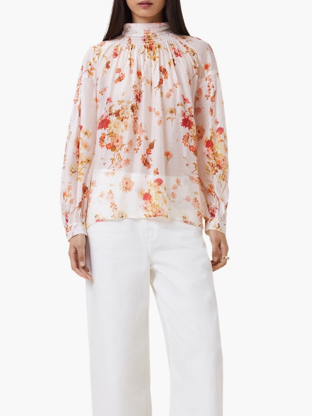 NEW ALLSAINTS Perla Floral Print Long Sleeve Woven Shirt {$269} Medium